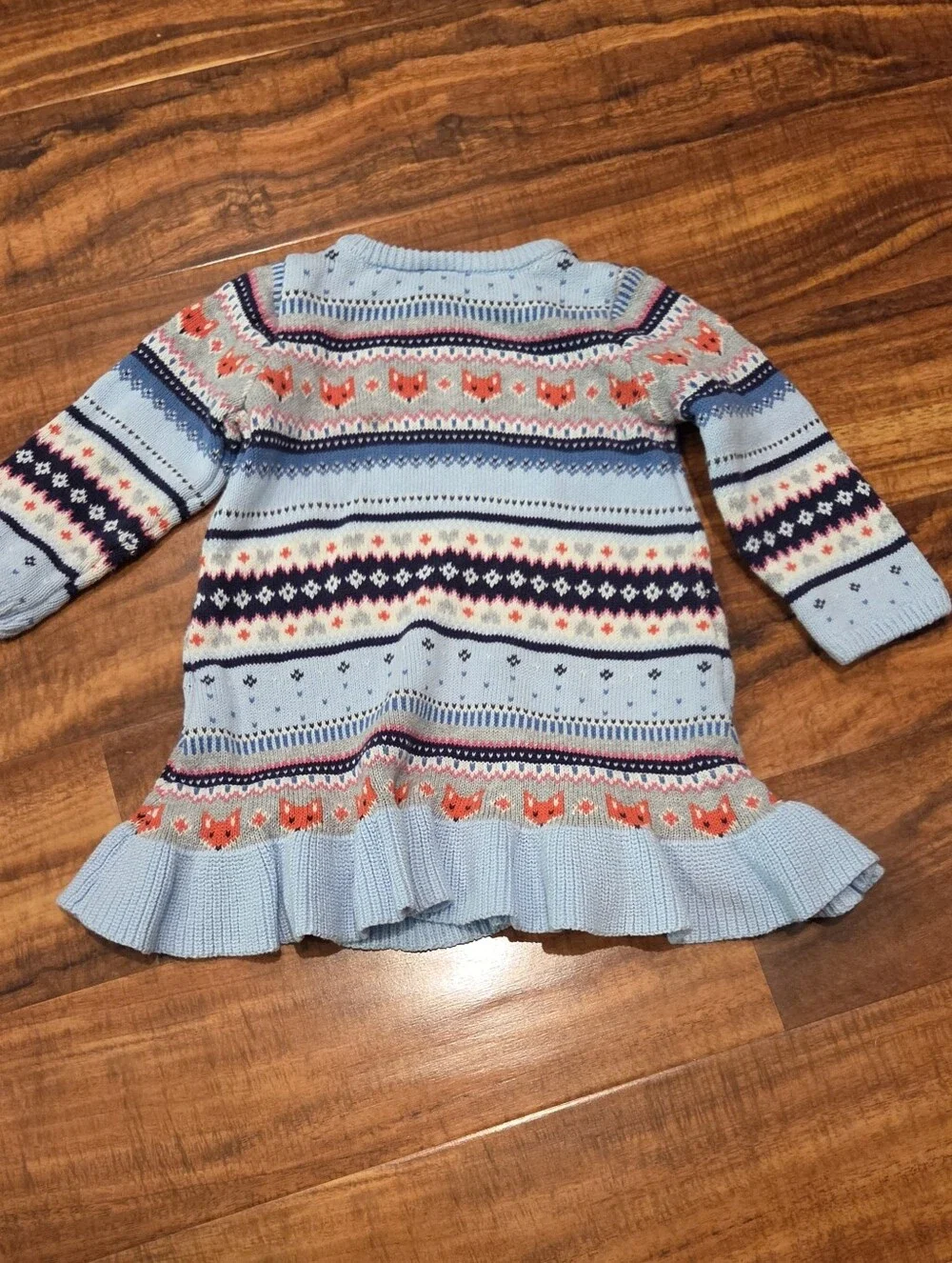 Gymboree EUC 18-24 Months Fox Fair Isle Sweater Dress